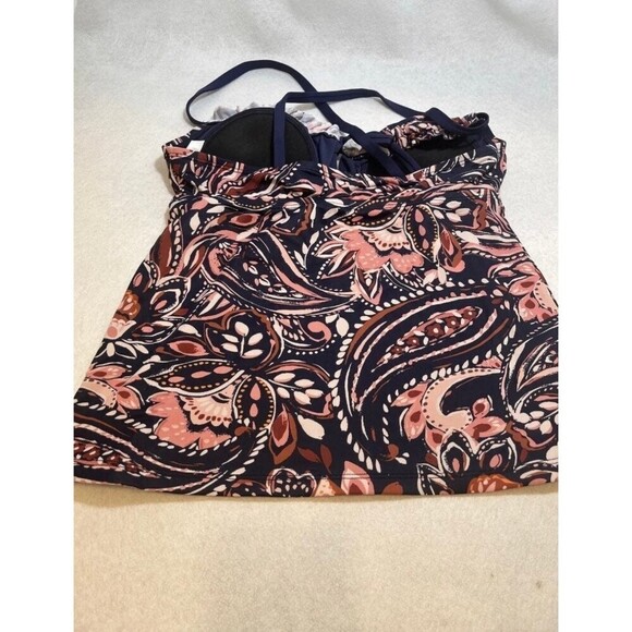 Kona Sol™ - Women's Keyhole Cinch Tankini Top - Paisley Print L(12-14) - Picture 3 of 3